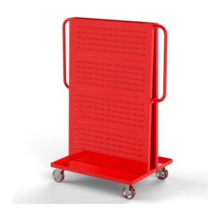 Valley Craft Valley Craft, Modular A-Frame Bin Cart F89552, 2 Louvered Panels, 36"W x 30"D x 62"H, Red F89552R